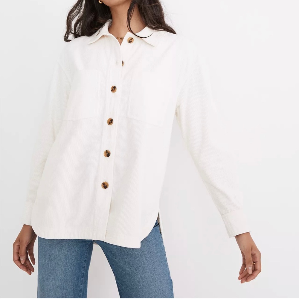 Madewell Cream Button-Front Utility Jacket
